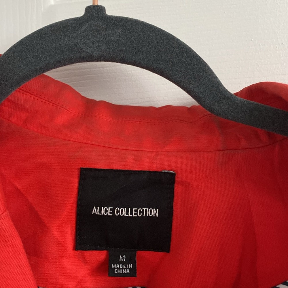 Alice Collection Red Cotton Blend Blazer Fully Lined Single Button Closure Sz M - Picture 3 of 11